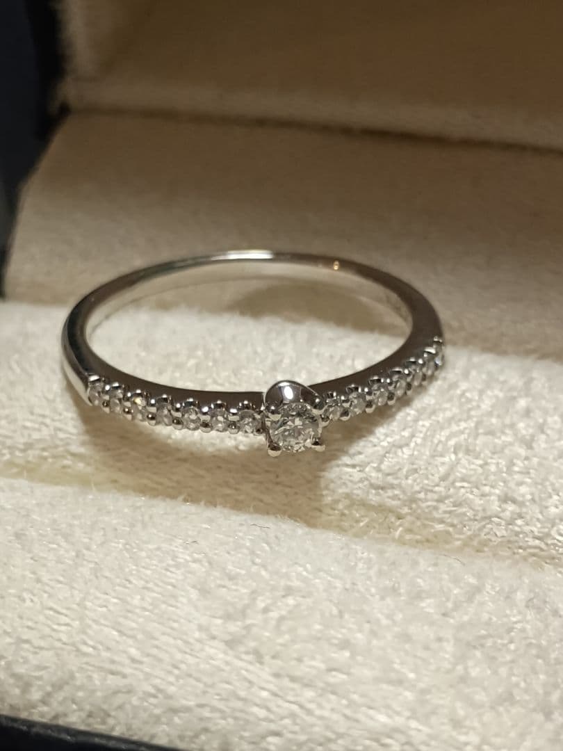 ヴァンドーム青山 Pt950 ダイヤモンド 一粒ダイヤ ハーフエタニティ リング