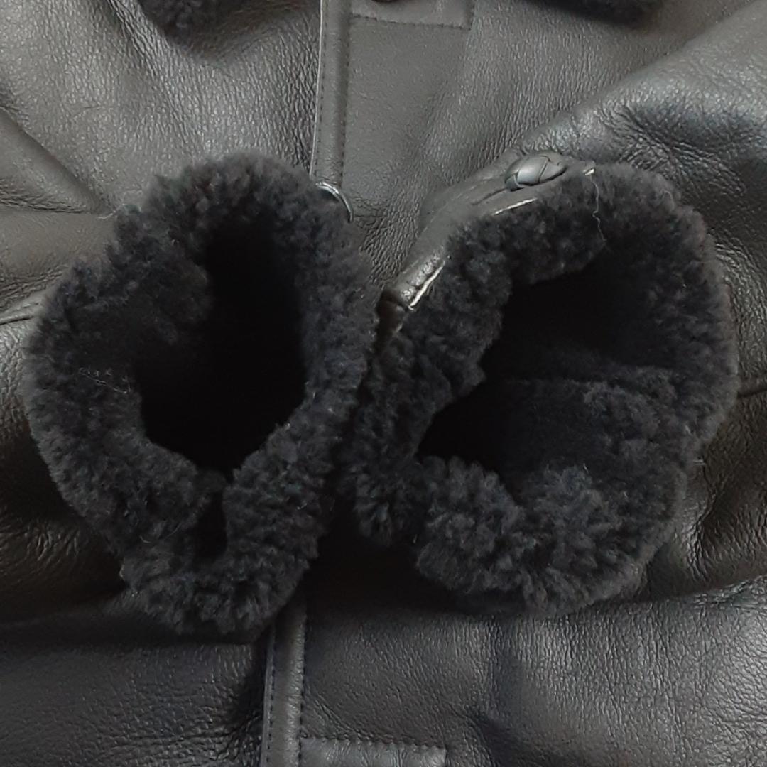 美品80~90s◎AMIFUR ムートンジャケット ブラック 黒 M(XL相当)