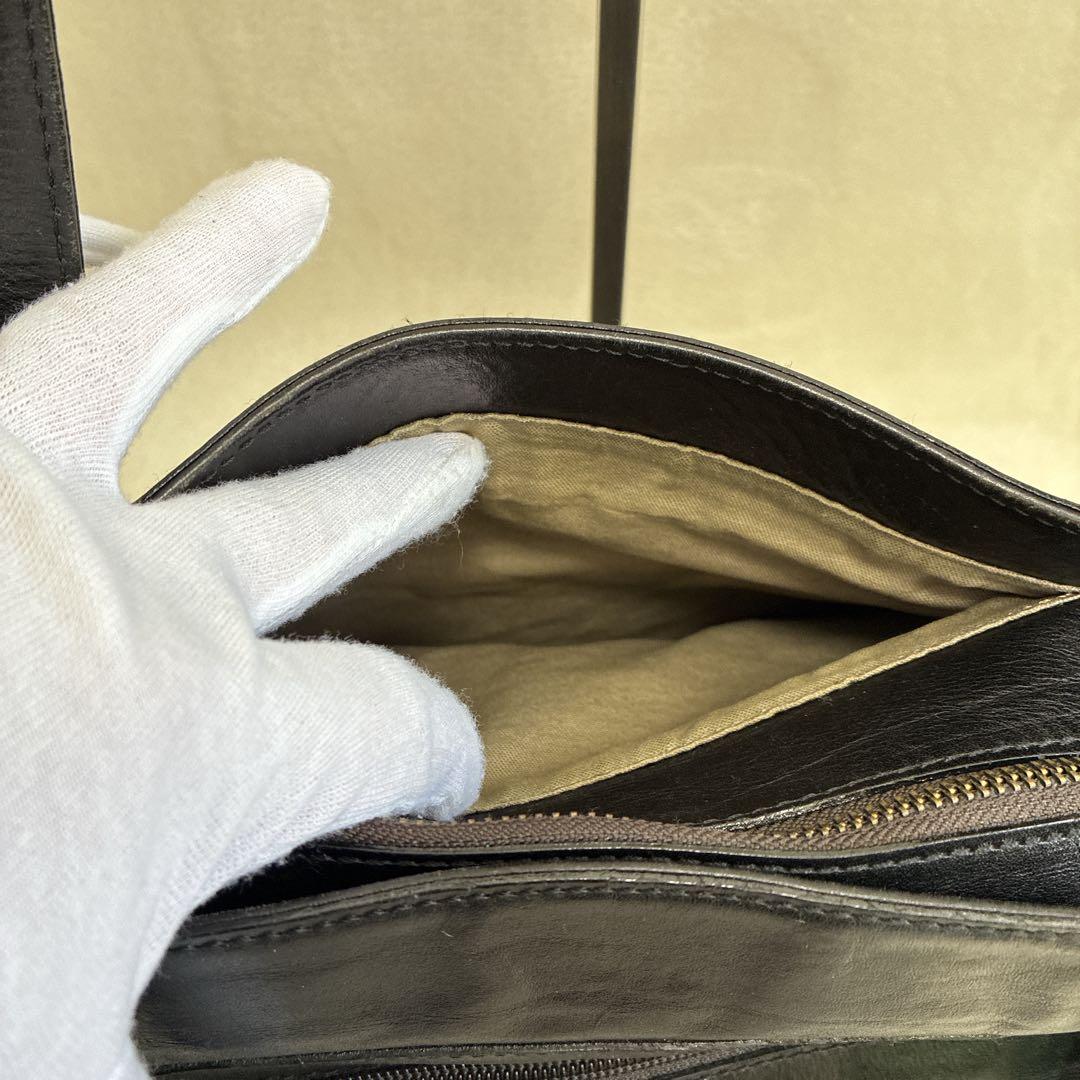 Dakota ダコタブラックレーベル　レザートートバッグ　肩掛け　A4 ブラック