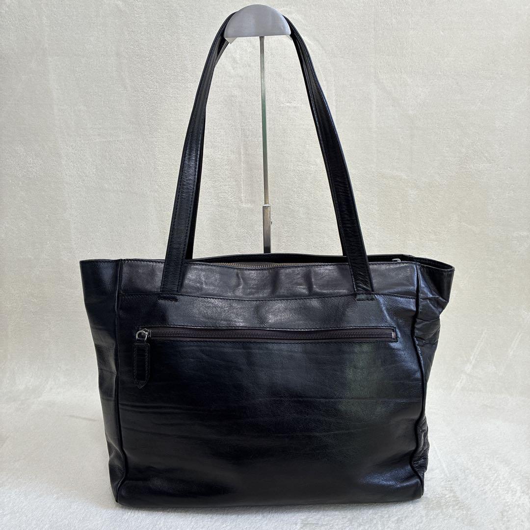 Dakota ダコタブラックレーベル　レザートートバッグ　肩掛け　A4 ブラック