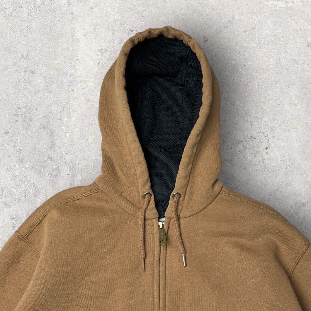 カーハート 裏サーマル ジップアップ パーカー ダブルフェイス ブラウン S