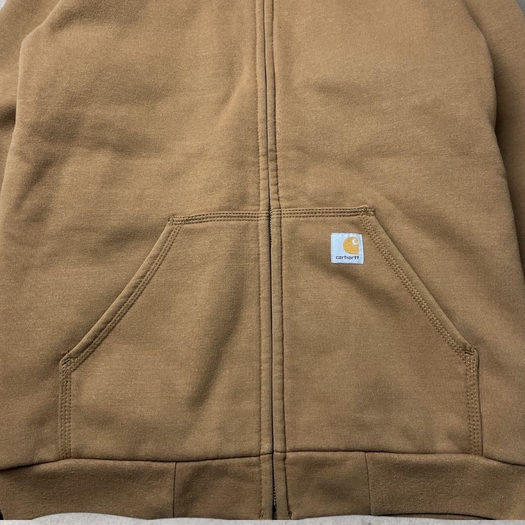 カーハート 裏サーマル ジップアップ パーカー ダブルフェイス ブラウン S
