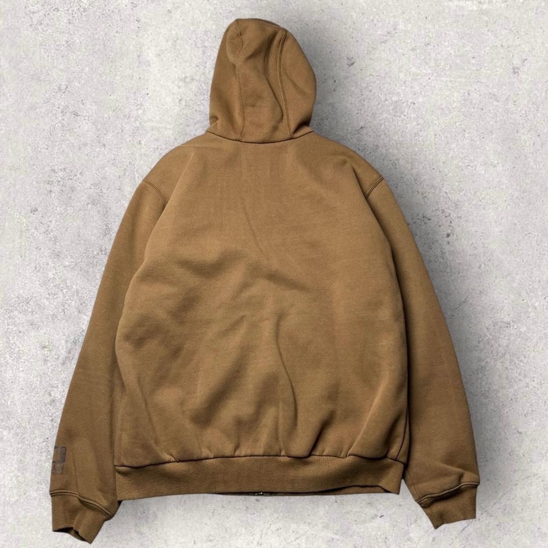 カーハート 裏サーマル ジップアップ パーカー ダブルフェイス ブラウン S