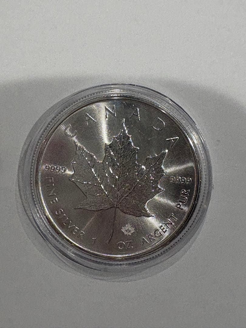 【ケース付】2021年（未使用）カナダ 「メイプルリーフ」純銀 銀貨 1オンス