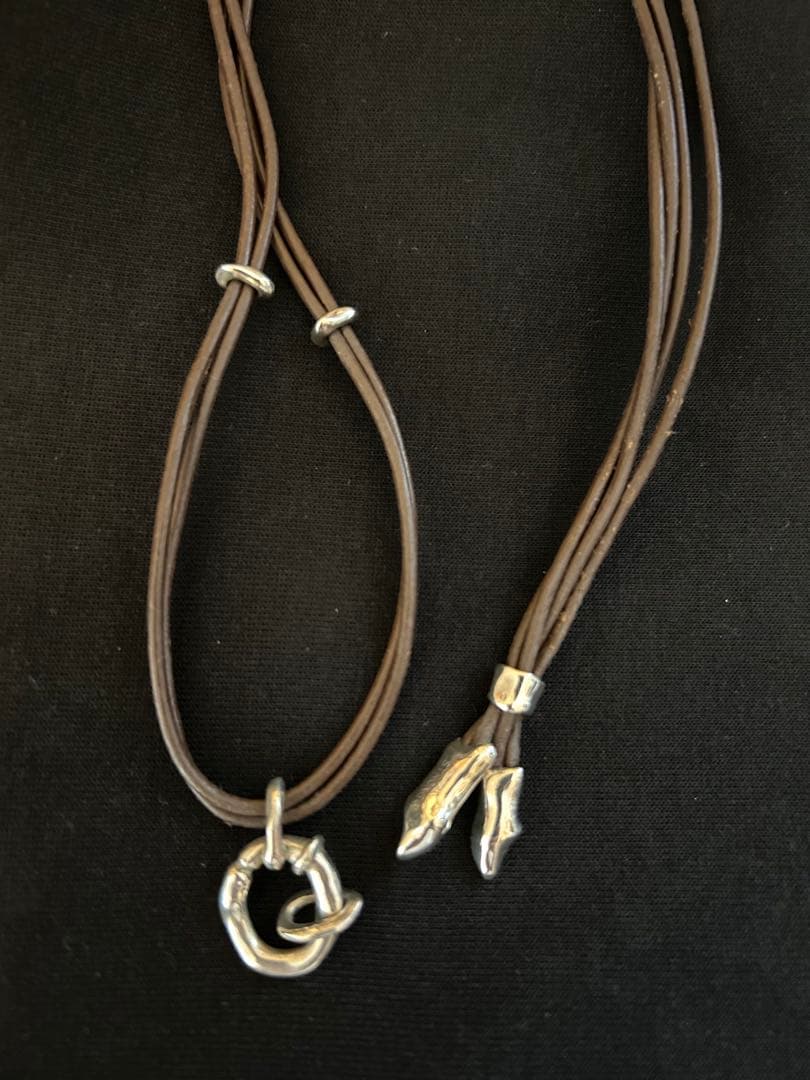 アクセサリー strong void leather necklace silver 925