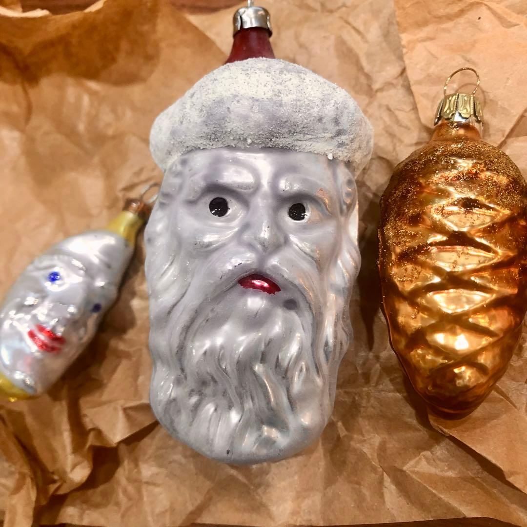 ドイツ製　ガラスオーナメント　４点　クリスマスオーナメント