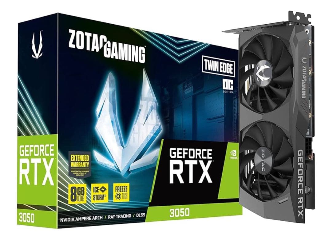 グラフィックボード・グラボ・ビデオカード ZOTAC GeForce RTX 3050 Twin Edge OC 8gb