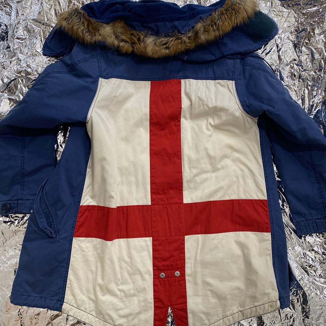 ネイバーフッド　モッズコート　紺色　白　赤