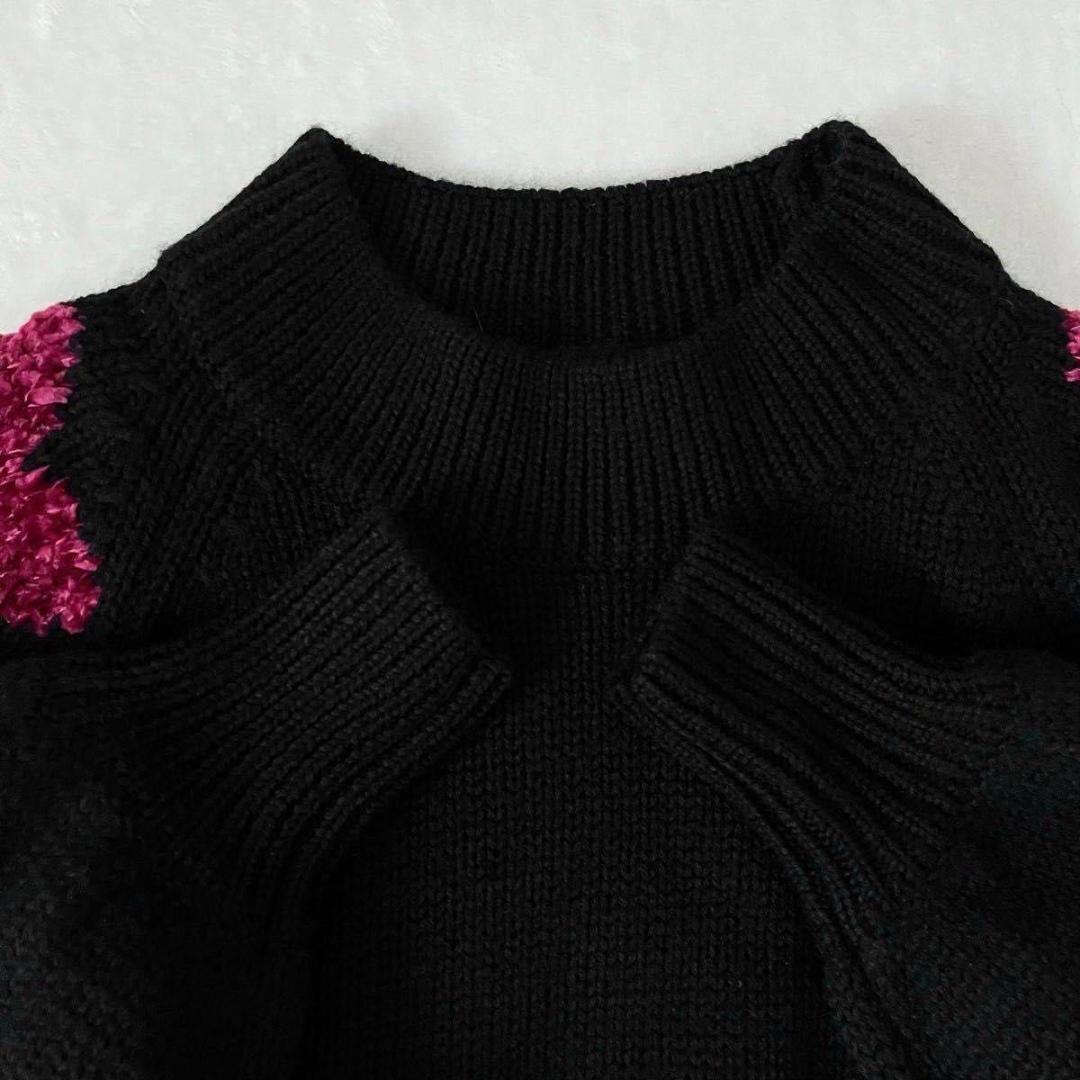 BEARDSLEY 花ジャガードニット　ブラック　ビアズリー　ビーズ　長袖　黒