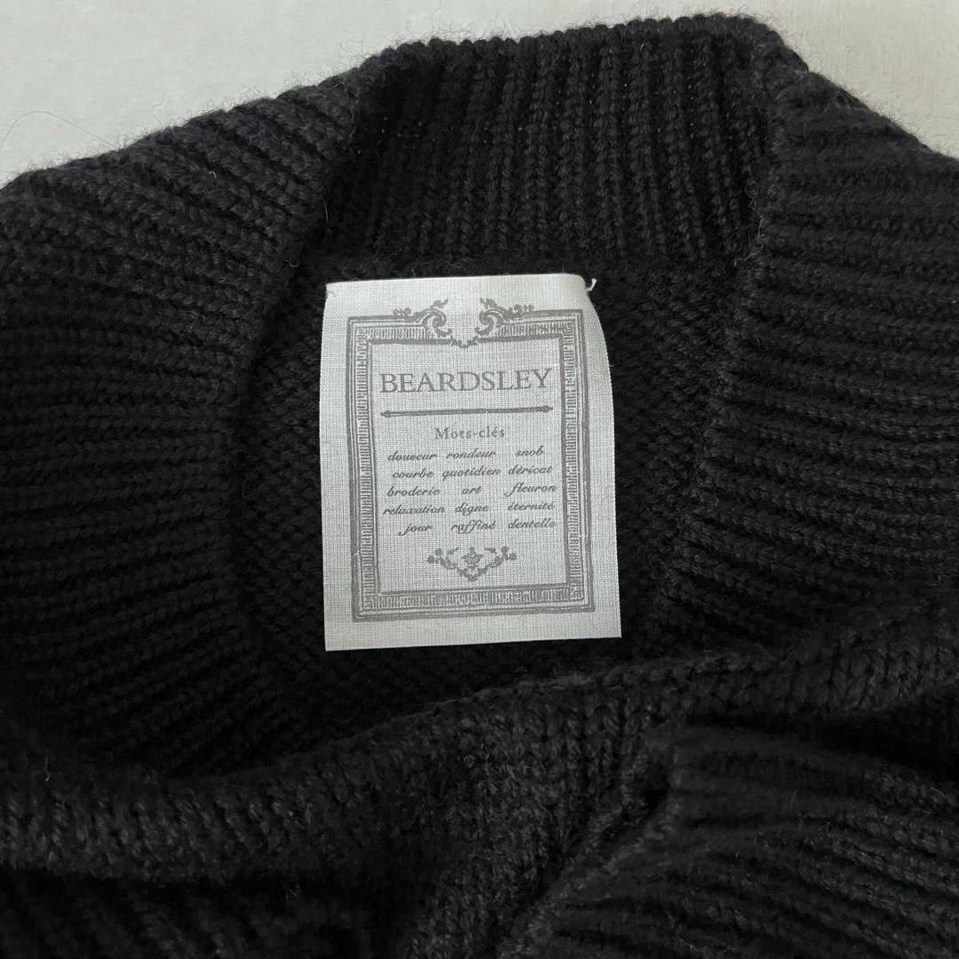 BEARDSLEY 花ジャガードニット　ブラック　ビアズリー　ビーズ　長袖　黒