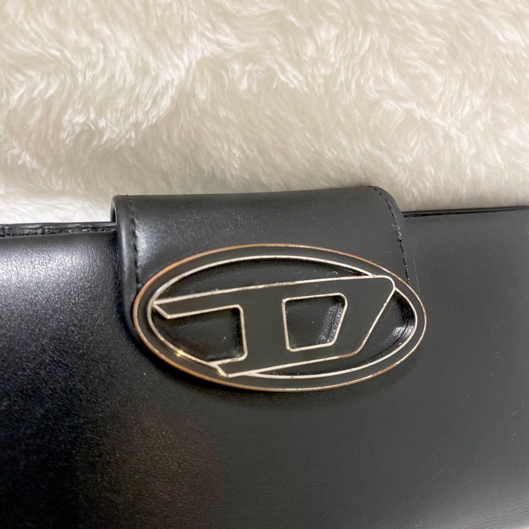DIESEL ディーゼル 長財布 X08823 Dロゴ レザー　黒　オーバルD