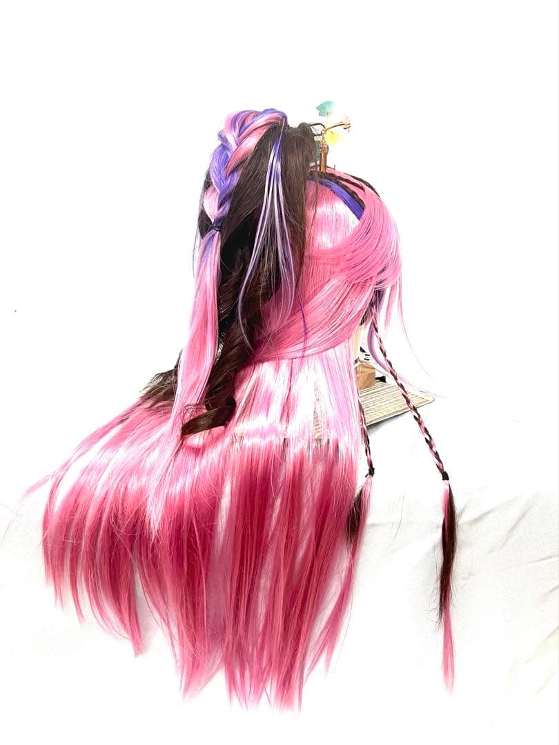 辰巳8号サイズ、ピンク耐熱グラデーションプラス、中古大衆演劇かつら、舞踊かつら