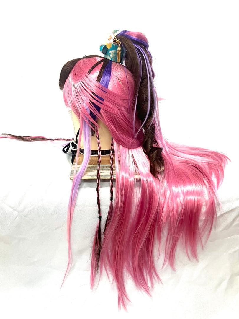 辰巳8号サイズ、ピンク耐熱グラデーションプラス、中古大衆演劇かつら、舞踊かつら
