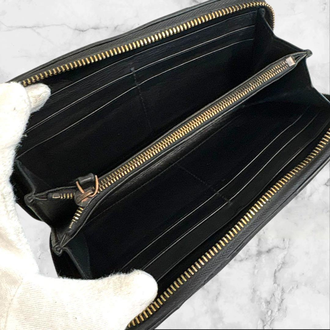 美品✨ 希少 ボッテガヴェネタ イントレチャート　長財布 ラウンドファスナー