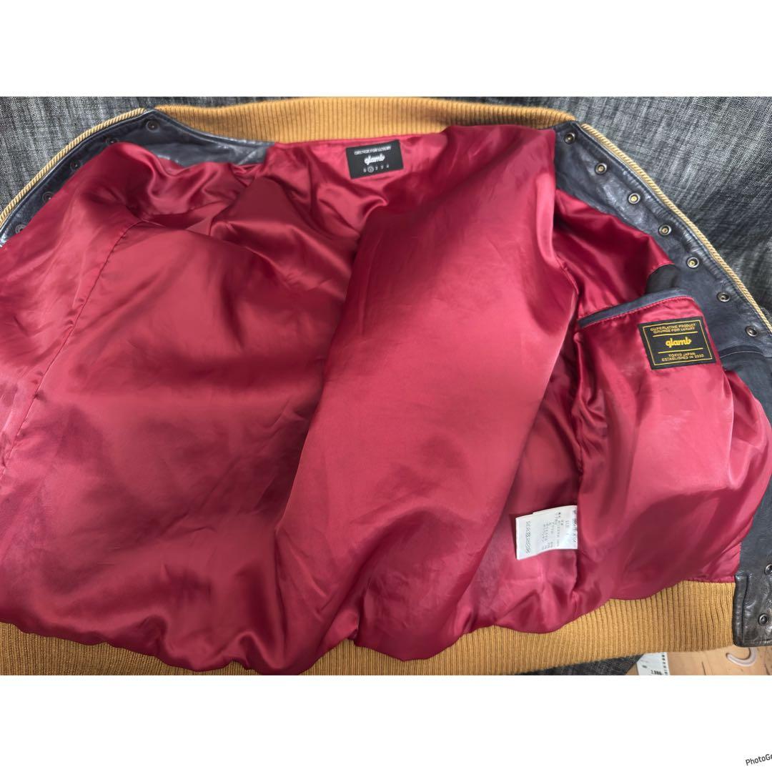 glamb グラム　ベジタブルタンニン鞣しラムレザー　アンティークブルゾン