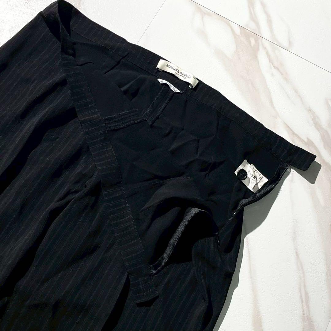 【未使用級✨】マリナリナルディ スーツ セットアップ 黒 ストライプ 23