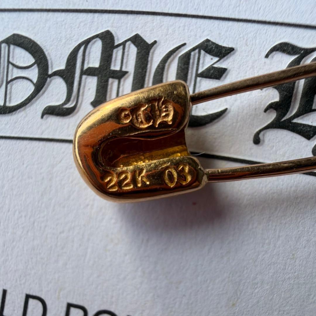 クロムハーツ22kセーフティピンスモール1ダイヤ