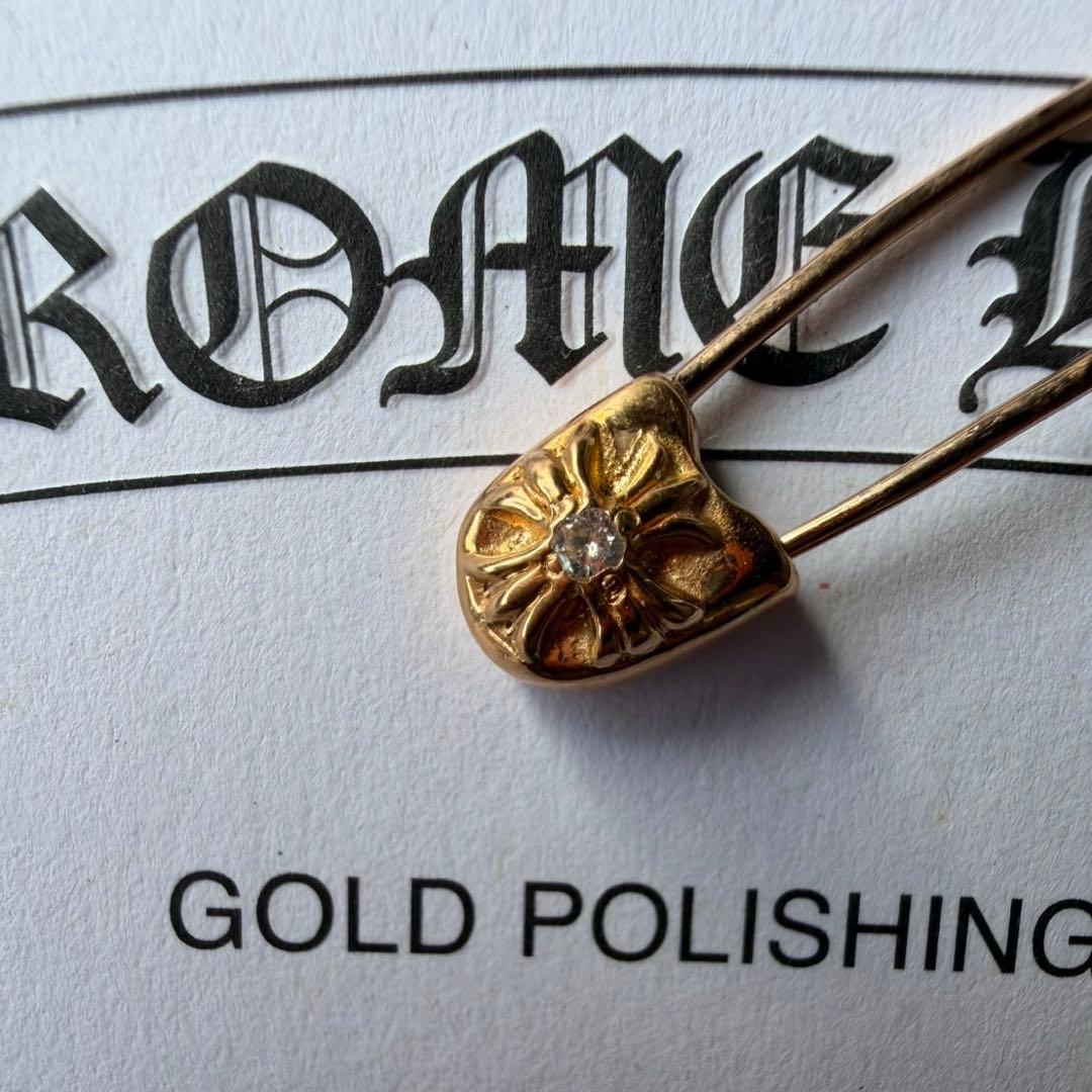 クロムハーツ22kセーフティピンスモール1ダイヤ