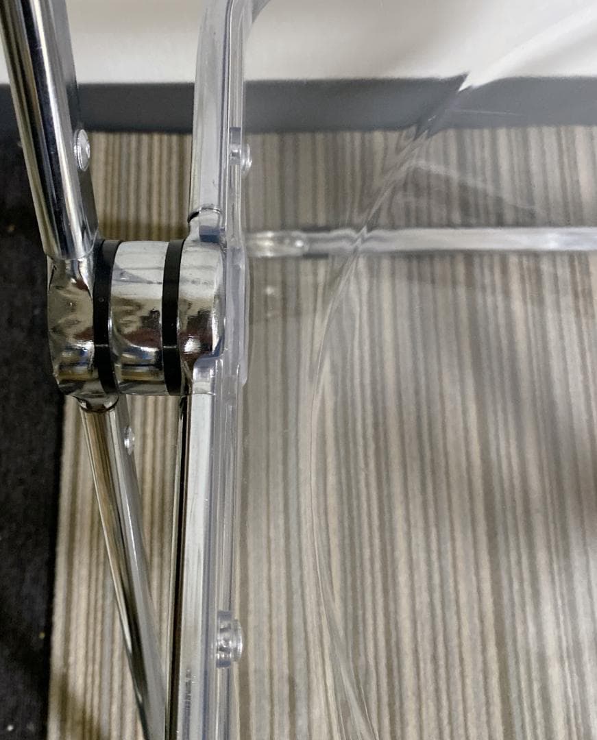 クリアチェア パイプ椅子 折り畳み式 クリア 北欧風 2脚セット