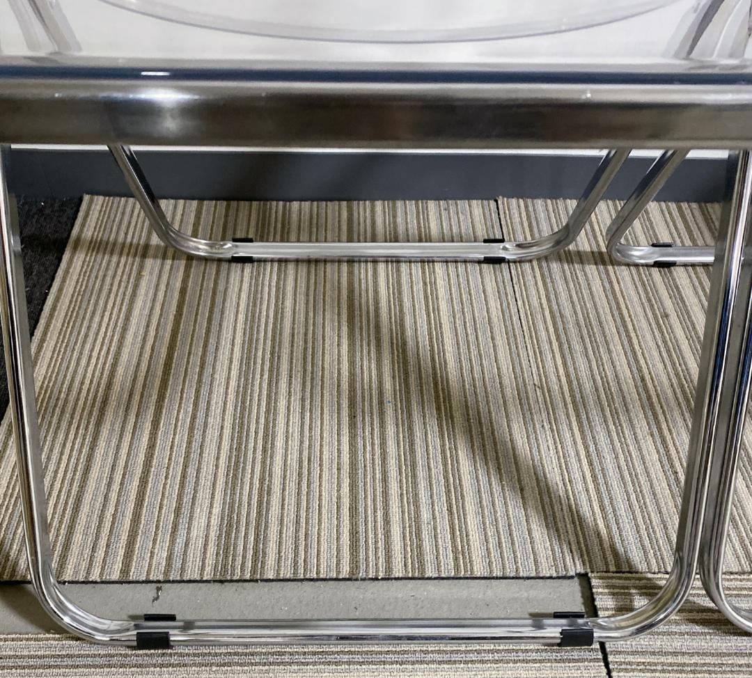 クリアチェア パイプ椅子 折り畳み式 クリア 北欧風 2脚セット