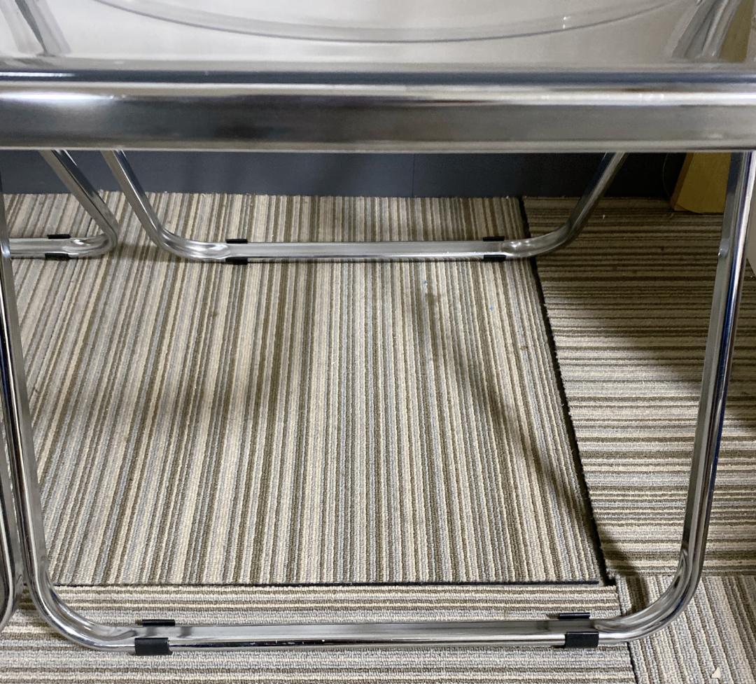 クリアチェア パイプ椅子 折り畳み式 クリア 北欧風 2脚セット