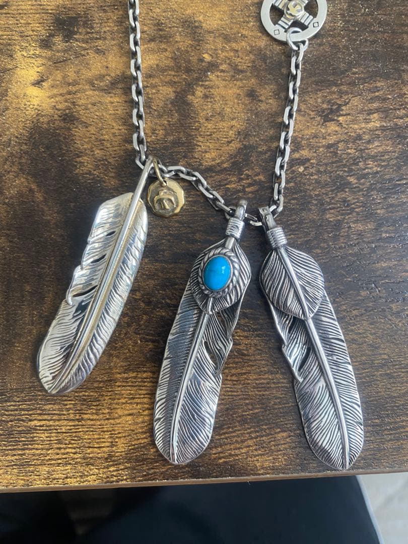 シルバー 羽根デザイン ネックレス