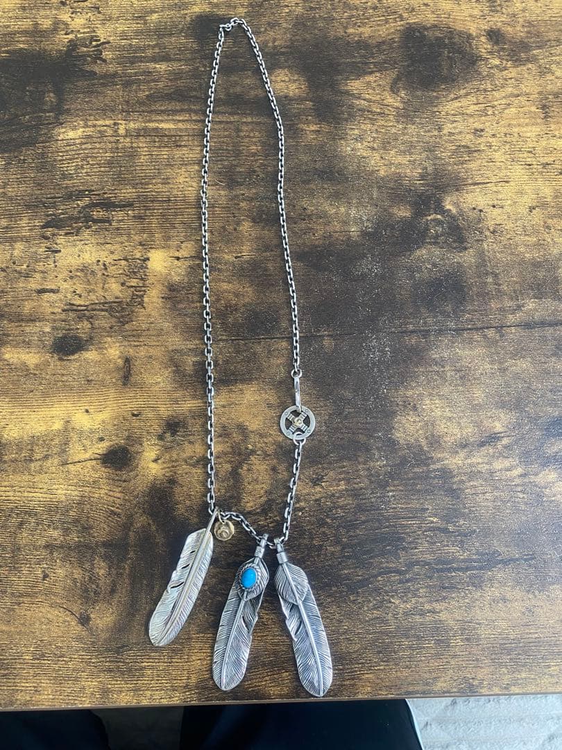 シルバー 羽根デザイン ネックレス