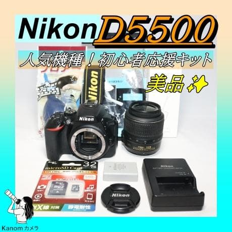 Nikon D5500 入門セット⭐美品 人気モデル！⭐初心者一眼レフ 簡単操作