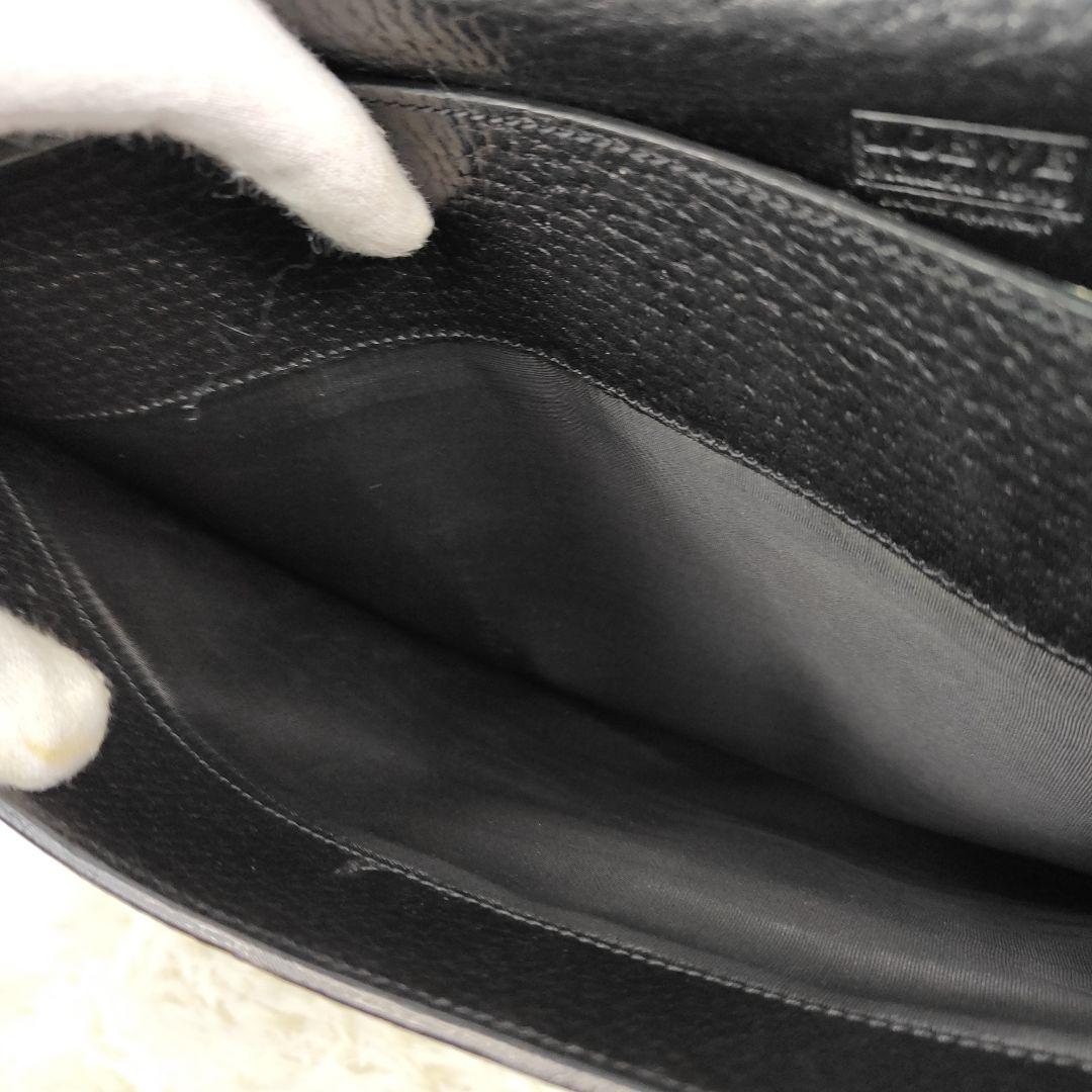 本日限定価格　ロエベ　ブリーフケース　アナグラム　シボ革　A4収納可能　鍵付き