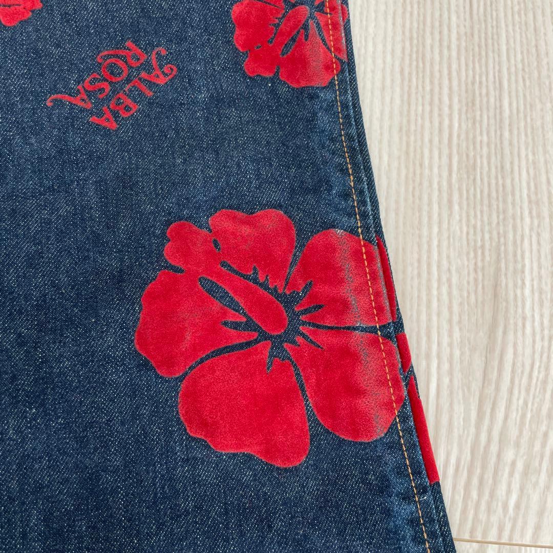 a*様 アルバローザ【ALBA ROSA】ハイビスカス デニムパンツ サイズ1