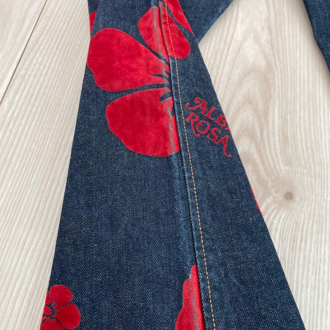 a*様 アルバローザ【ALBA ROSA】ハイビスカス デニムパンツ サイズ1