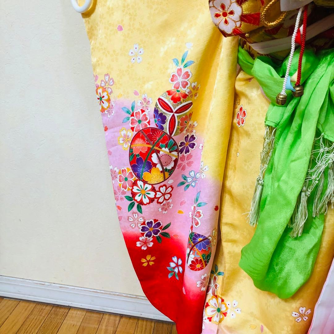 七五三七歳‼️完全フルセット⭐︎手毬花々熨斗柄金彩、刺繍煌びやか極めてる逸品