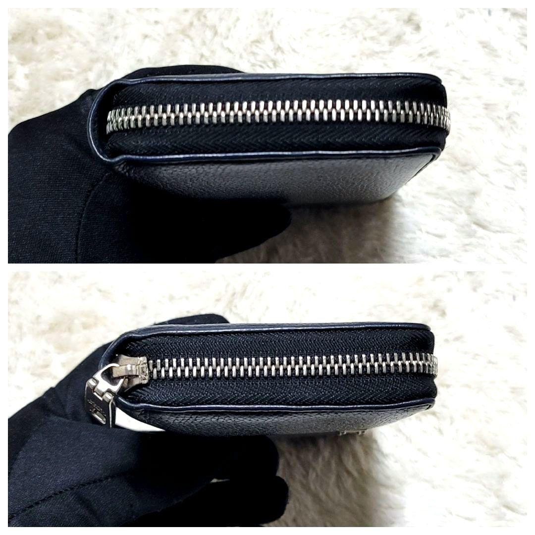 美品 DOLCE&GABBANA ラウンドファスナー 長財布 ダークネイビー