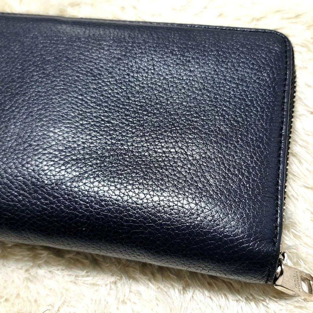 美品 DOLCE&GABBANA ラウンドファスナー 長財布 ダークネイビー