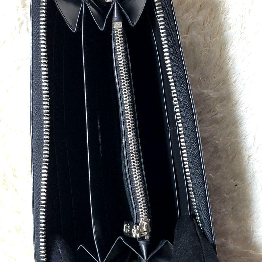 美品 DOLCE&GABBANA ラウンドファスナー 長財布 ダークネイビー