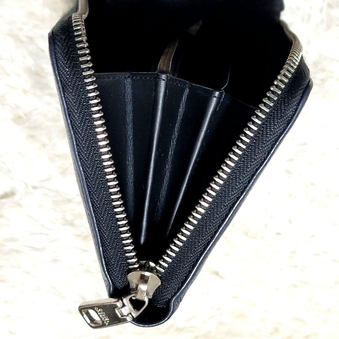 美品 DOLCE&GABBANA ラウンドファスナー 長財布 ダークネイビー