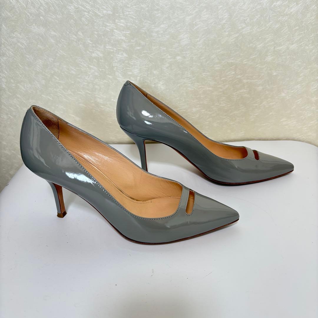 PELLICO ペリーコ パンプス グレー カットアウト エナメル 23 靴