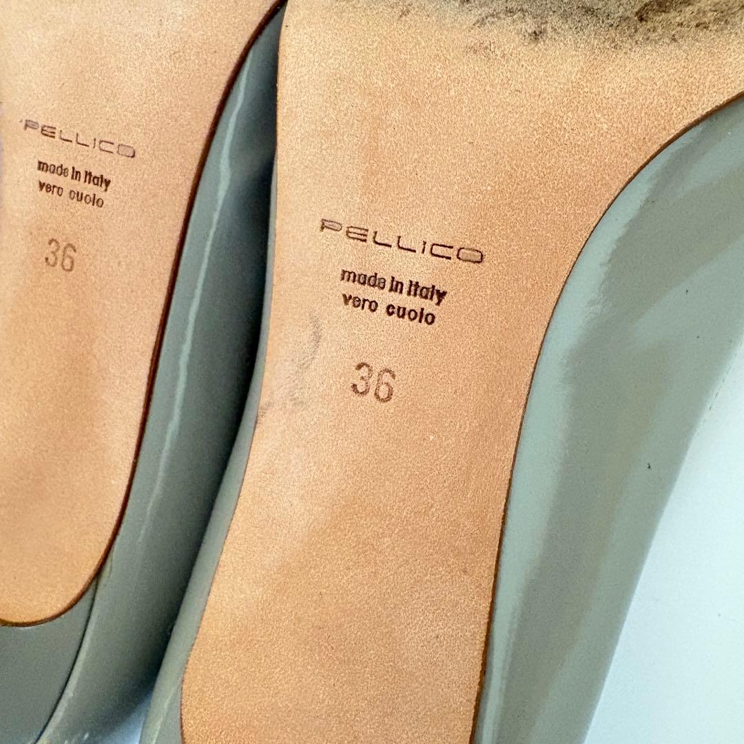 PELLICO ペリーコ パンプス グレー カットアウト エナメル 23 靴