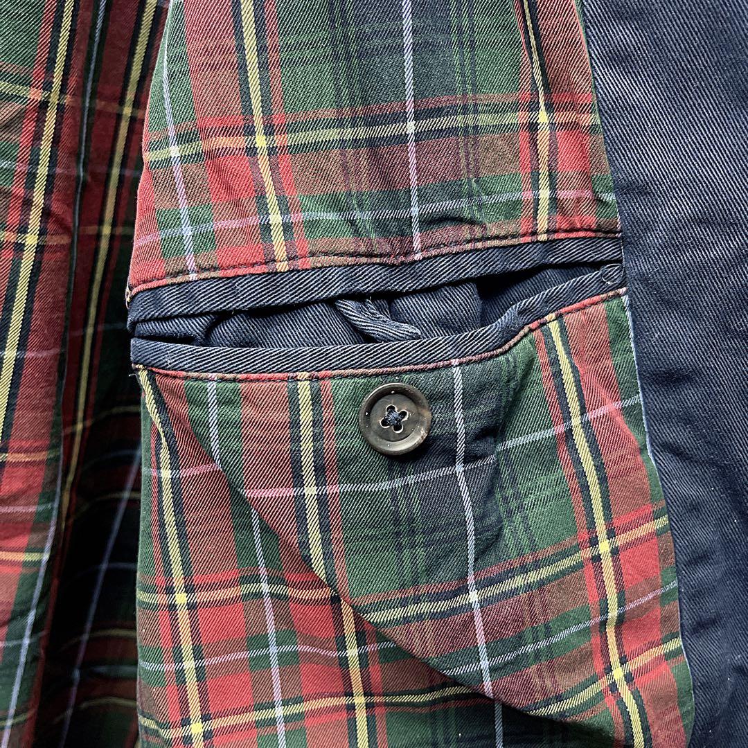 90s〜00sポロ ラルフローレン スイングトップ L 紺 フェード チェック