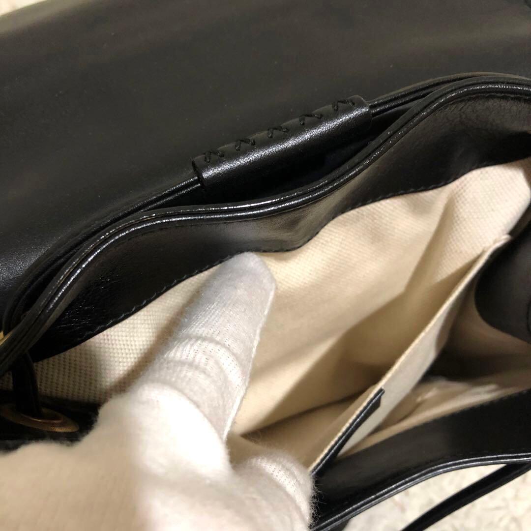 未使用級✨グッチ レザー ミニ リュック チェーン シェリーライン ブラック