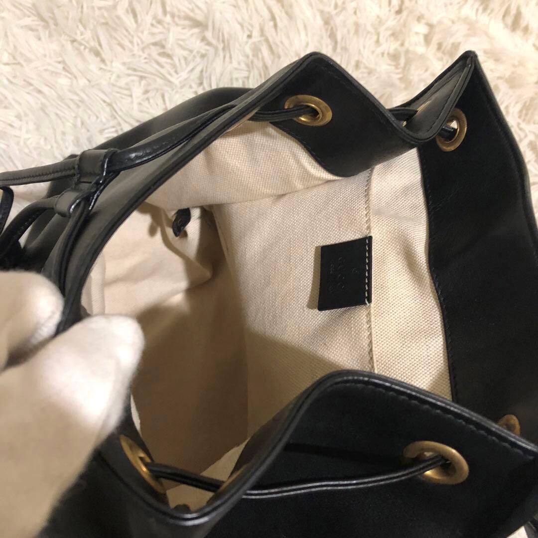 未使用級✨グッチ レザー ミニ リュック チェーン シェリーライン ブラック