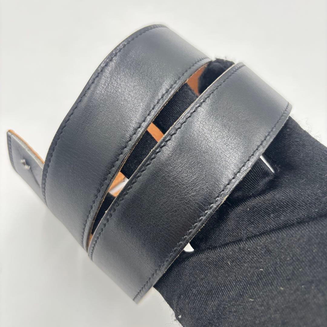 HERMESエルメス リバーシブル レザーベルトウエスト90 ブラック ブラウン