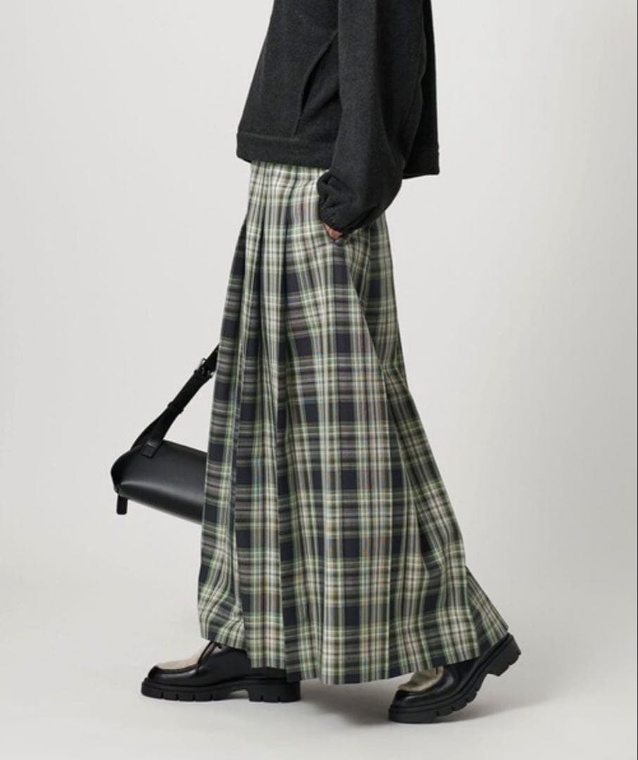 United Arrows チェック　プリーツロングスカート