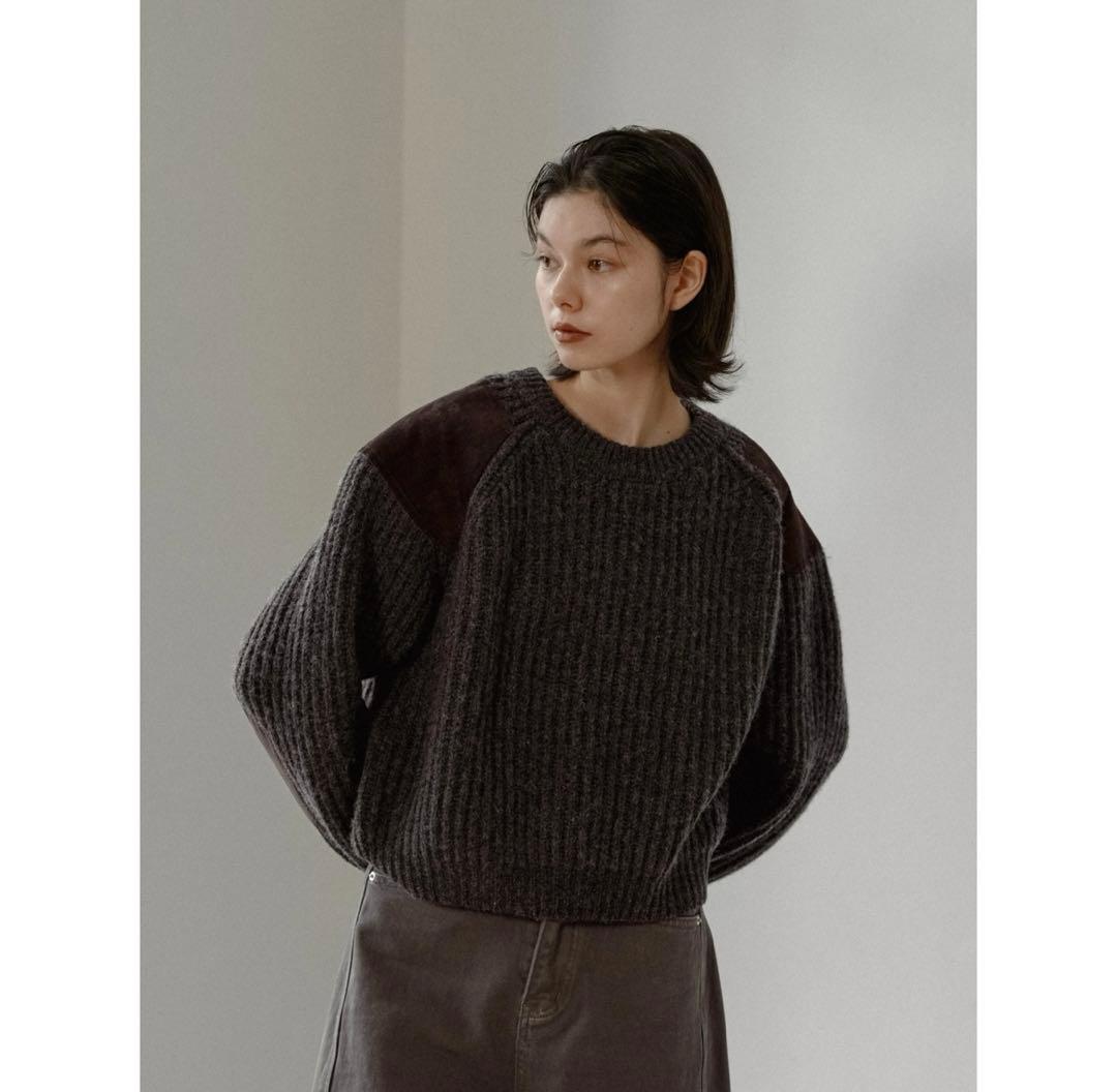 【ぱくちー】nokcha vintage like accent knit