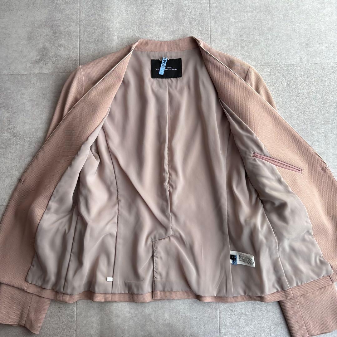 グリーンレーベルリラクシング ドビーカルゼ D ノーラペル パンツスーツ 38