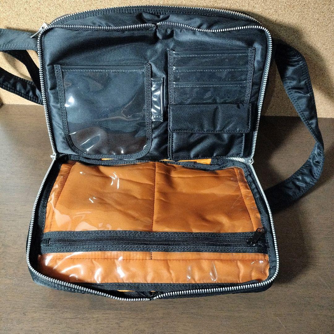 美品 PORTER ショルダーバッグ タンカー ブラック 2層式 Lサイズ