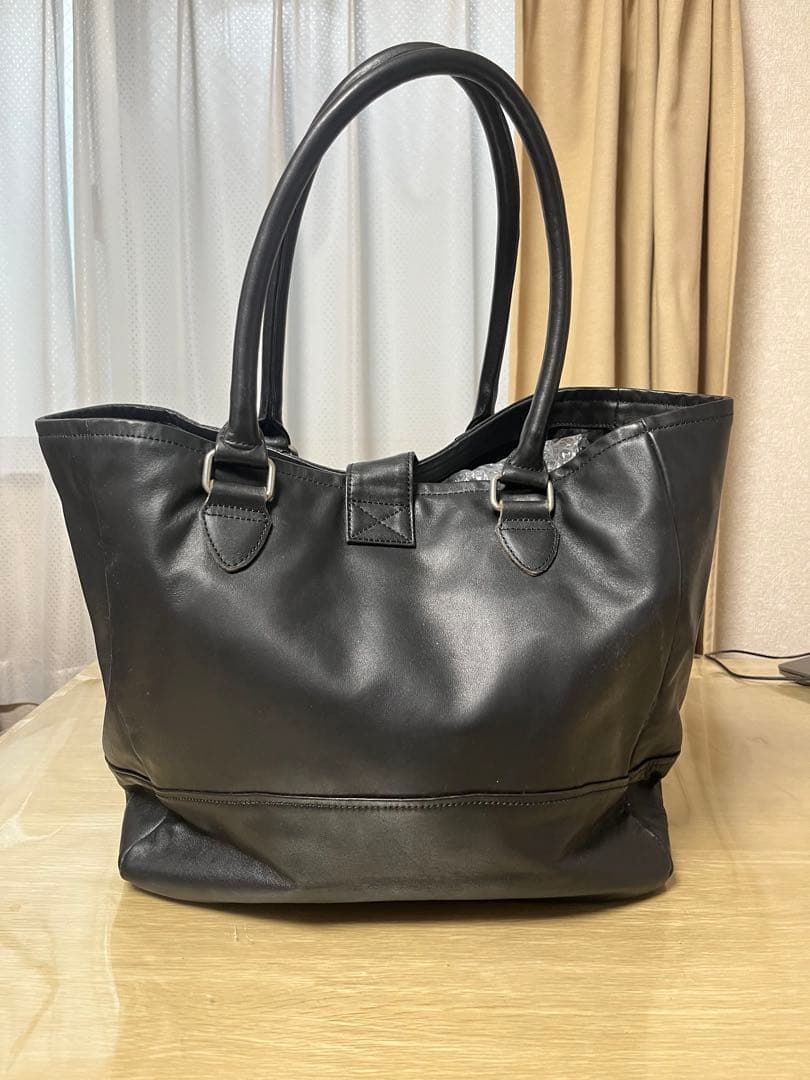 Schott ブラック レザートートバッグ