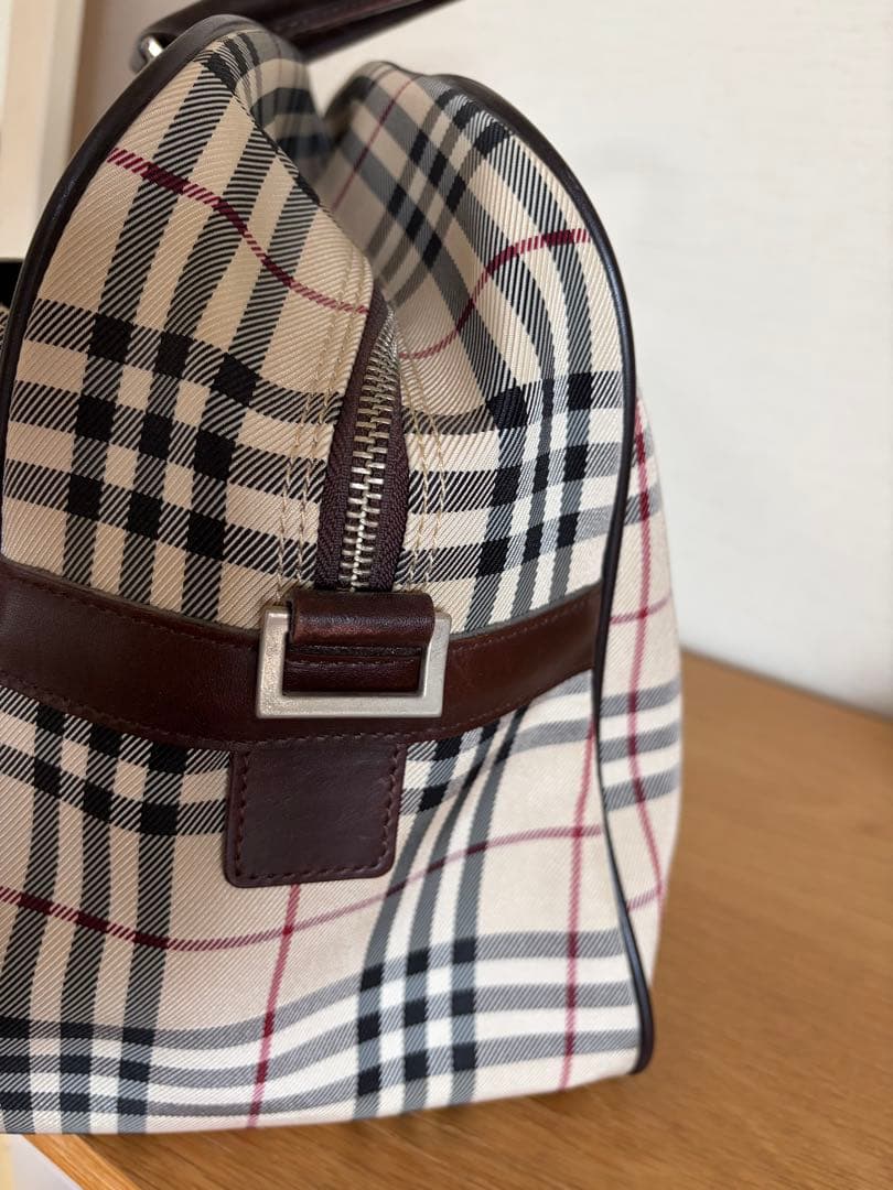 Burberry チェック柄ボストンバッグ 大容量 旅行用