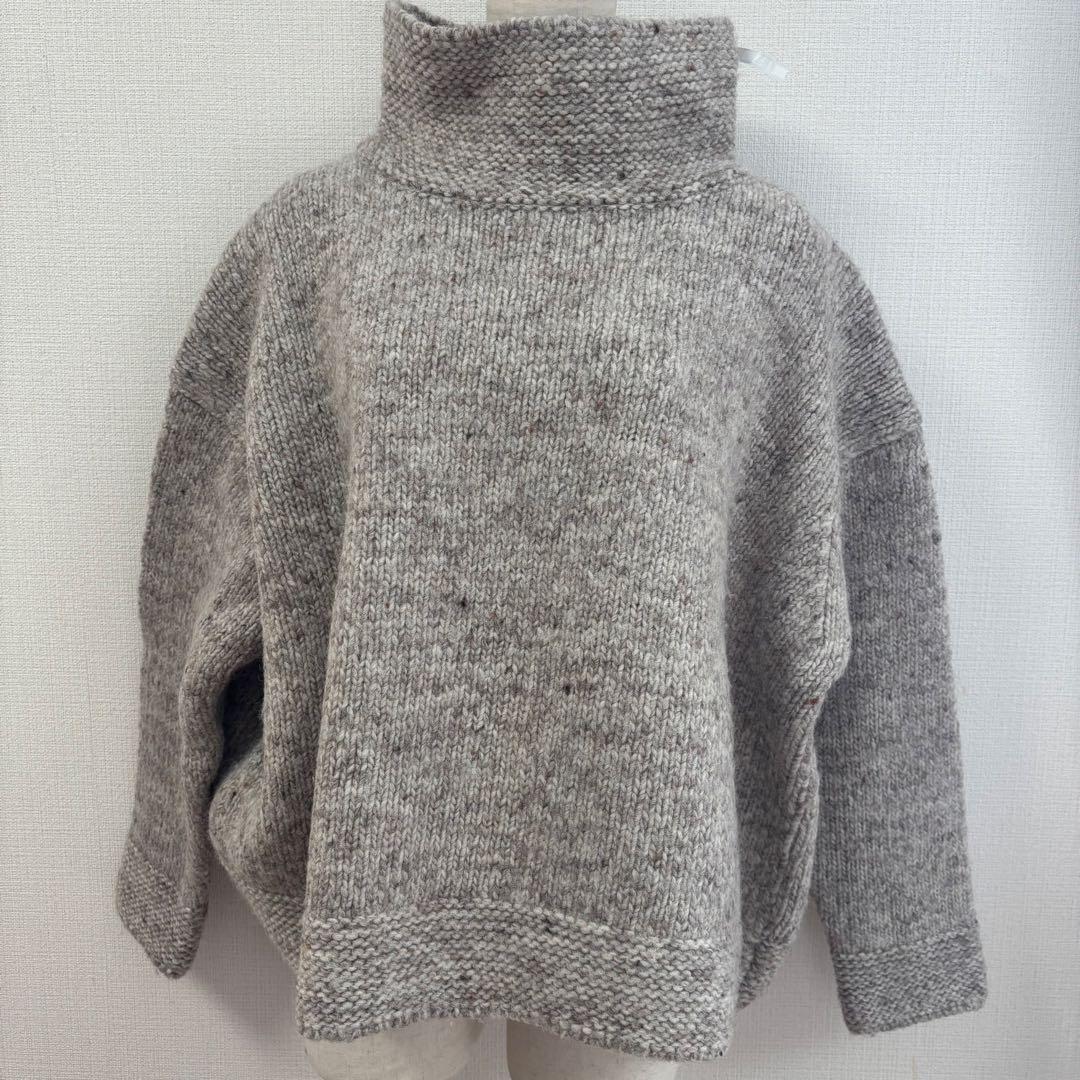 美品◇ICHI Antiques◇ボトルネックオーバーニット◇グレー