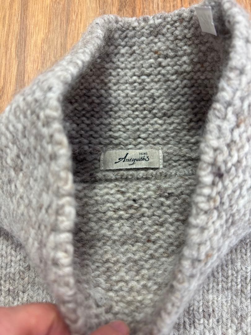 美品◇ICHI Antiques◇ボトルネックオーバーニット◇グレー